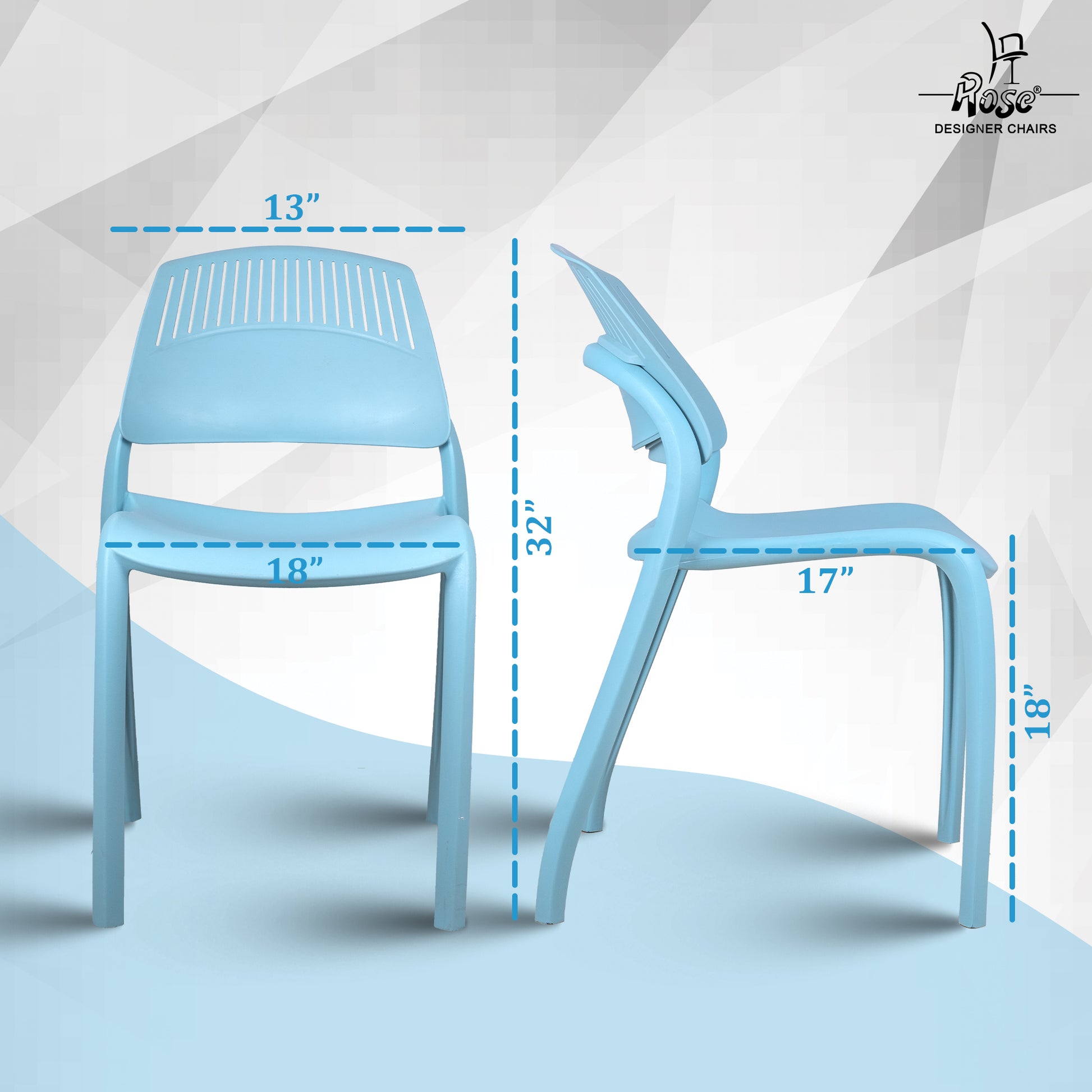 Riveria Cafe Chair set of 02 blue