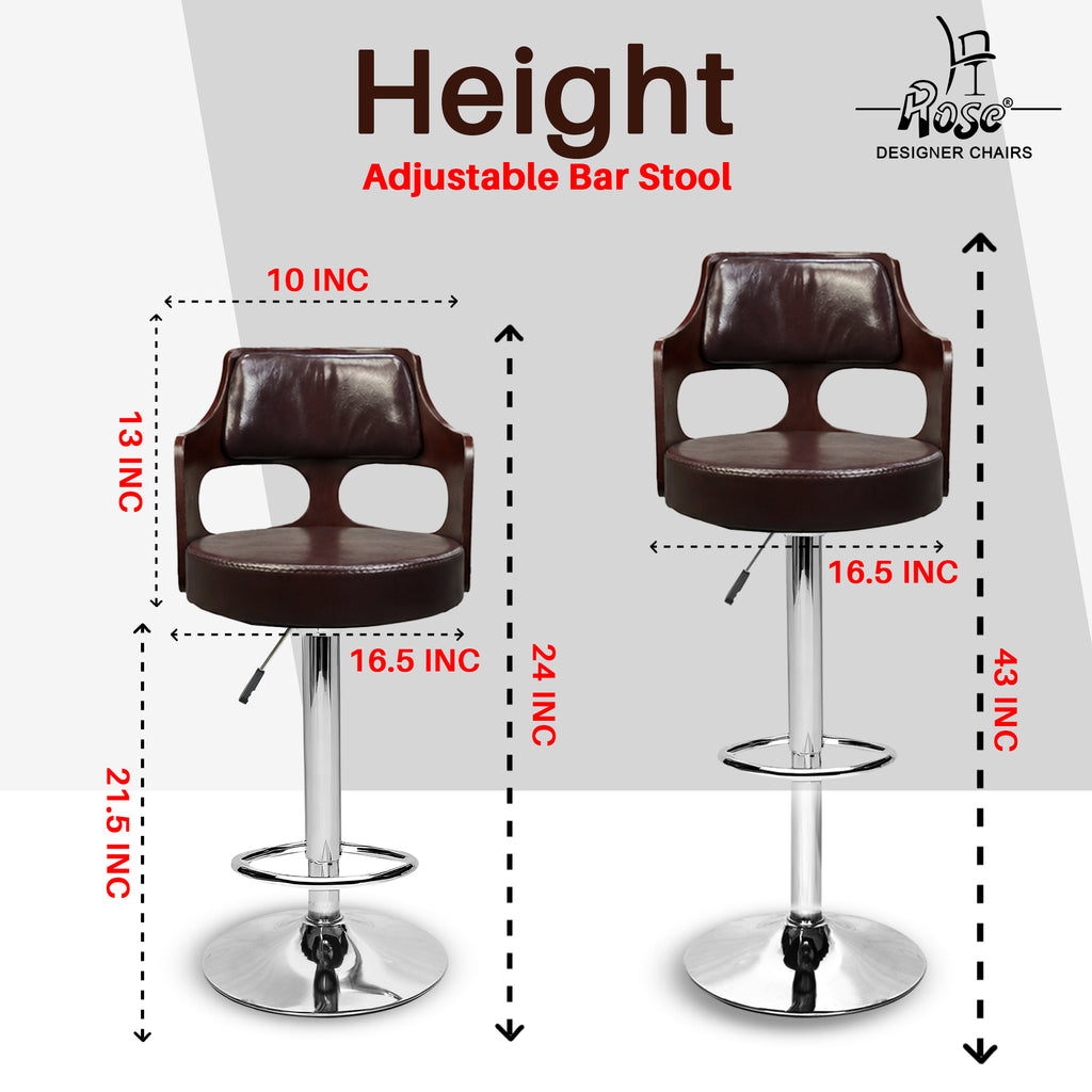 Riva Disc Bar Stool_ Brown_Set of 1_Dimension
