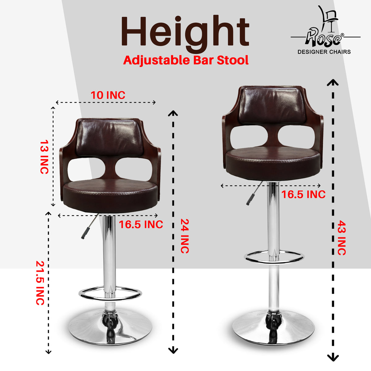 Riva Disc Bar Stool_ Brown_Set of 1_Dimension