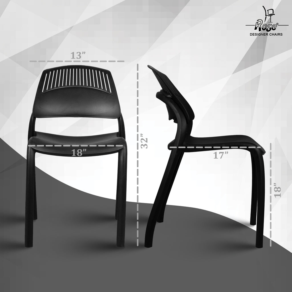 Riveria Cafe Chair set of 04 black