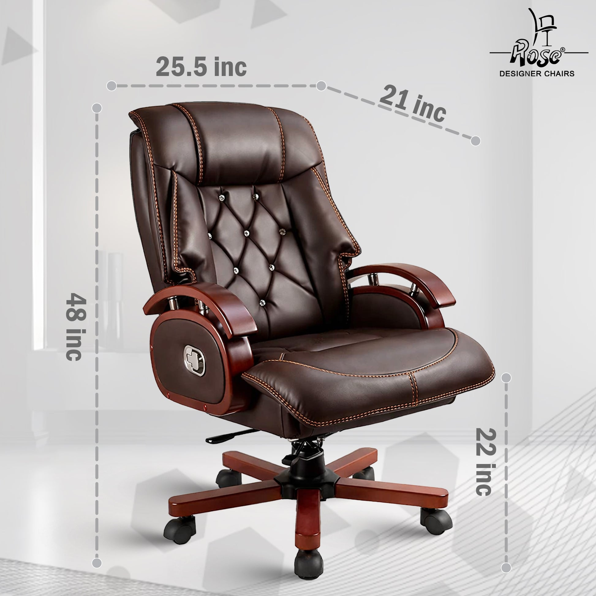 Hulk premium executive office chair brown set of 1 dimensions