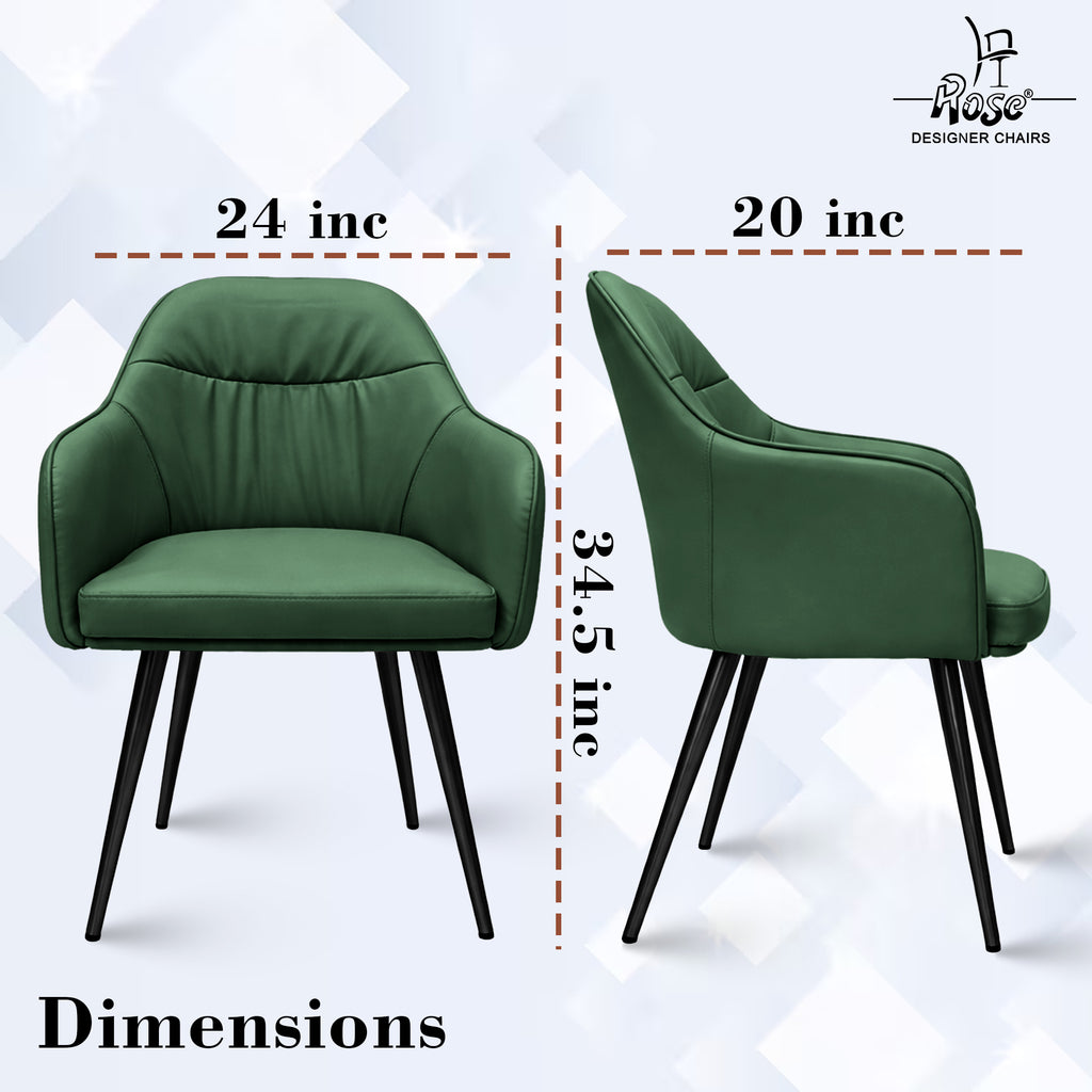 Mack Faux Leather Chair(Pine Green) Set of 4 Dimensions