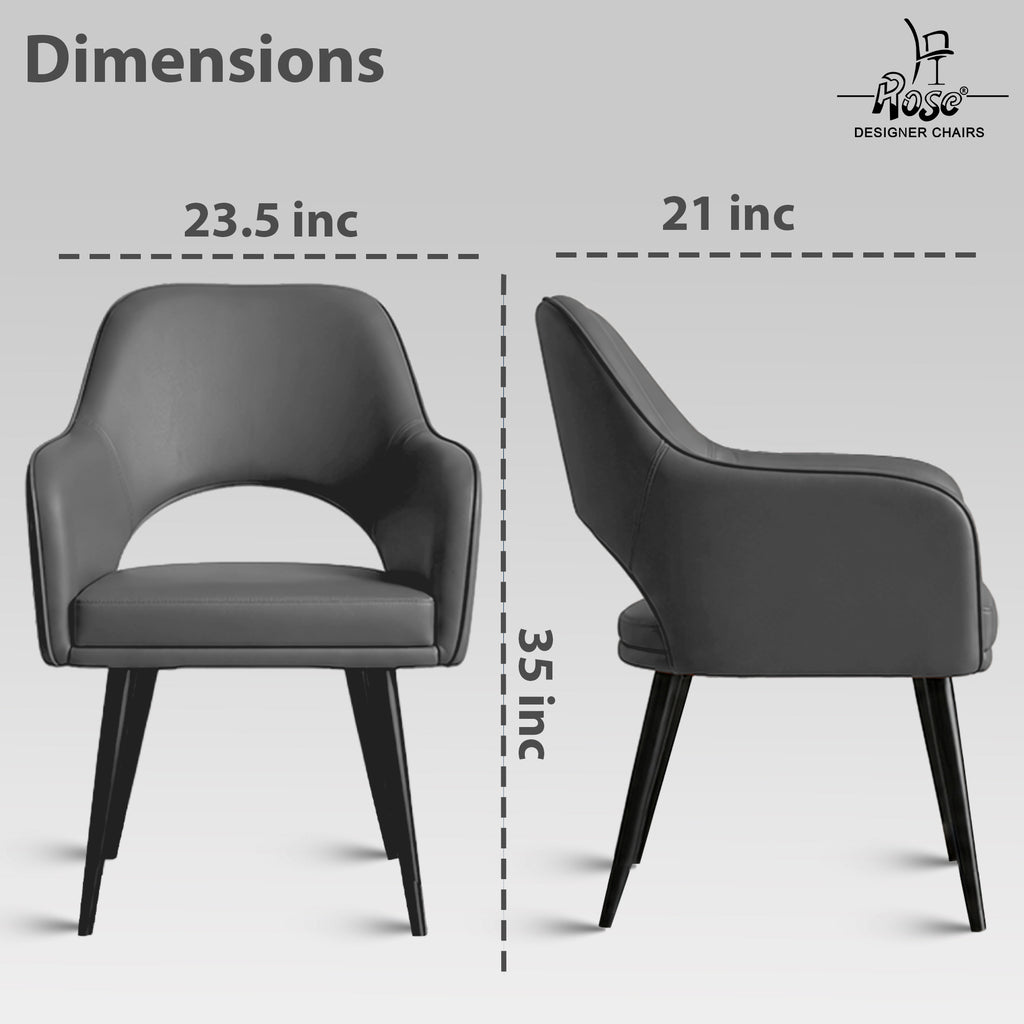 Yuri Faux Leather Chair Slatey (Gray)Set of 4 Dimensions