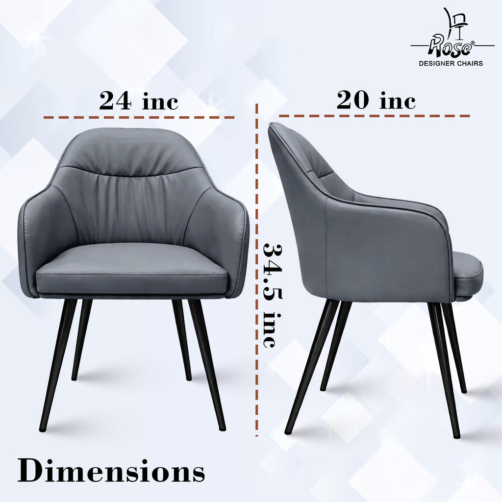 Mack Faux Leather Chair(Slate Gray) Set of 4 Dimensions