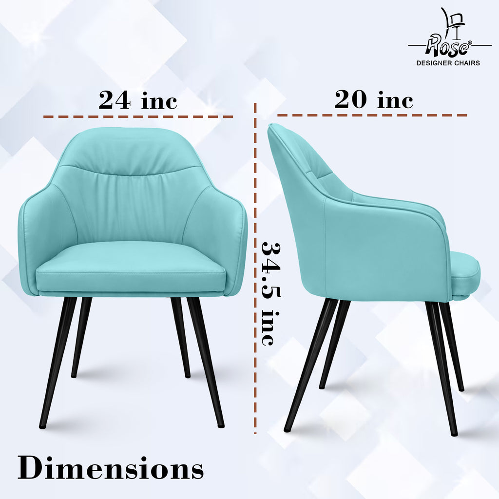 Mack Faux Leather Chair(Sky Blue) Set of 4 Dimensions