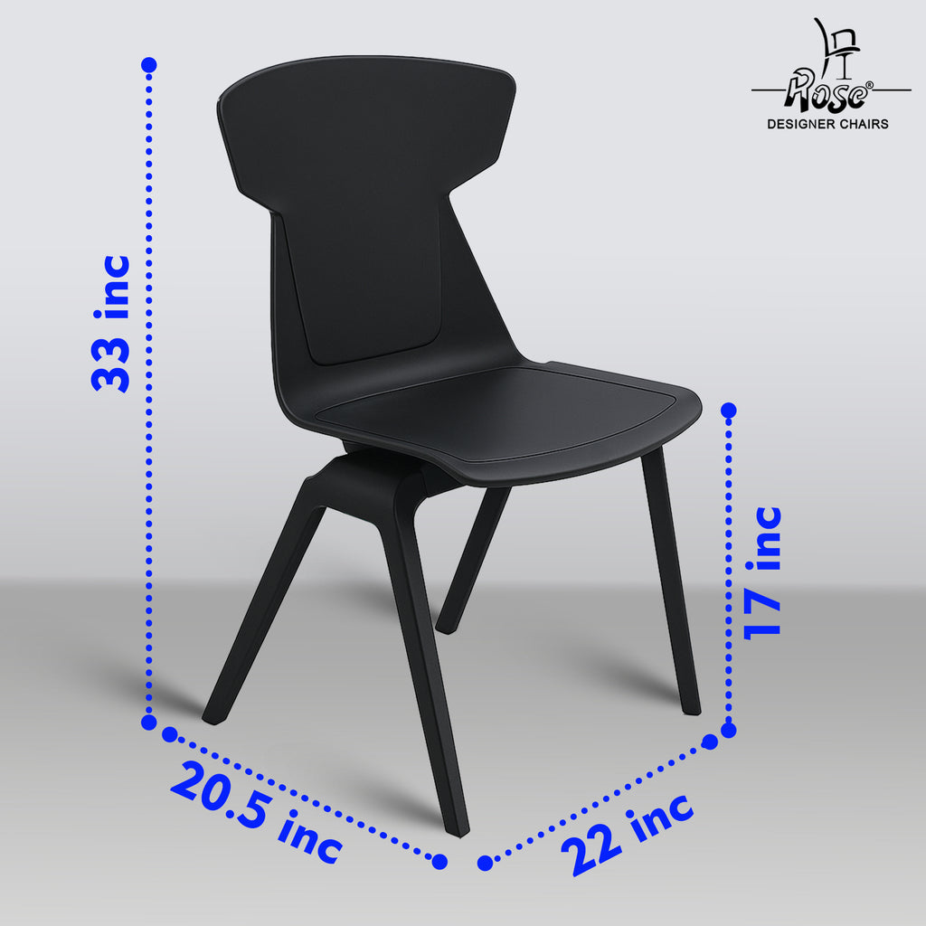 Core Modern Accent (Black) Chair Seat of 2 Diamension