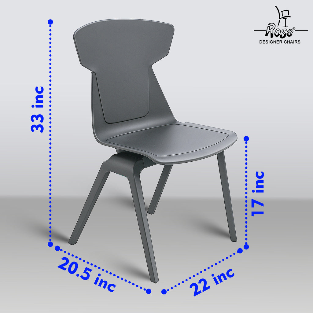 Core Modern Accent (Grey) Chair Seat of 4 Dimension