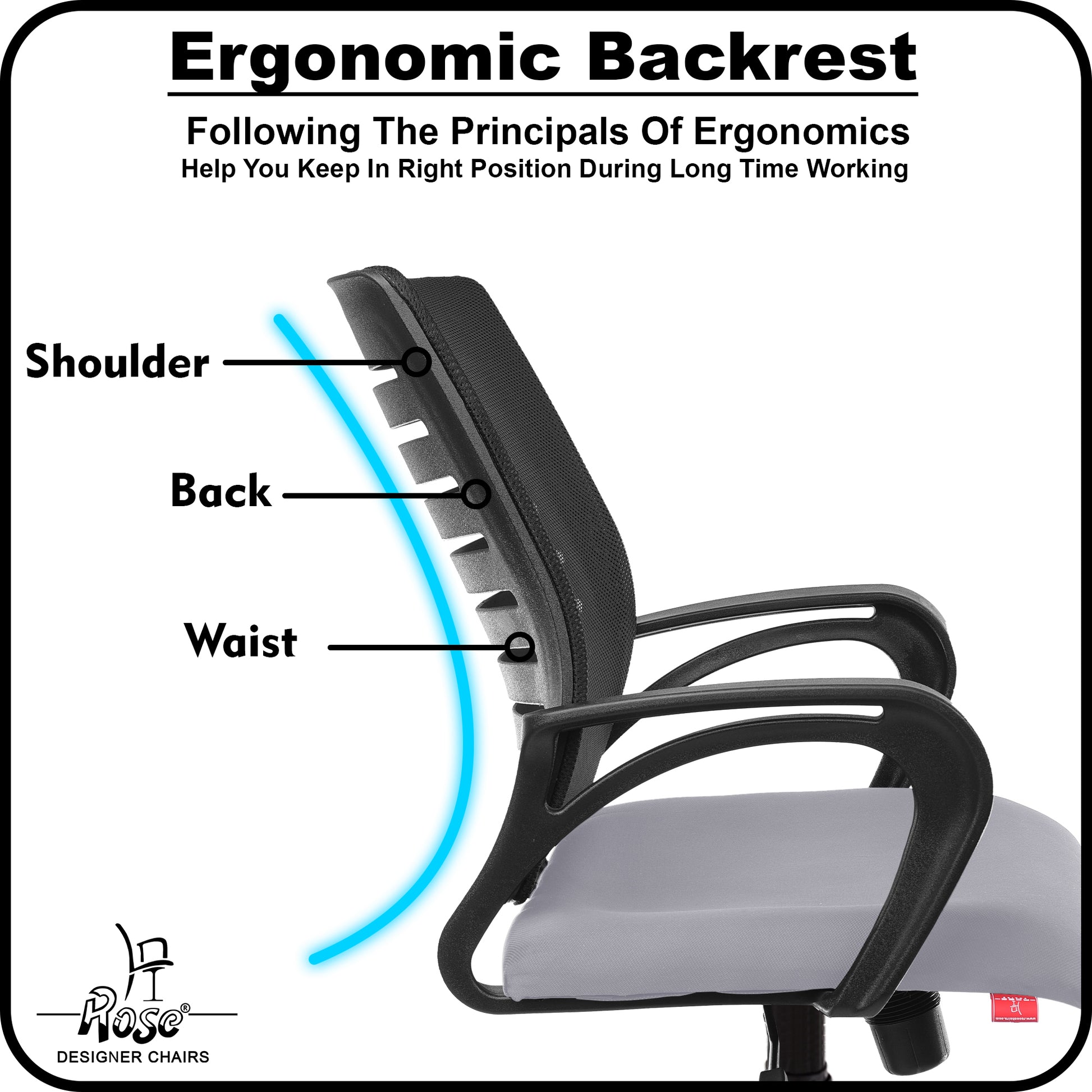 Mesh Mid-Back chair (Seat Grey Elite)Set of 1 Features 4
