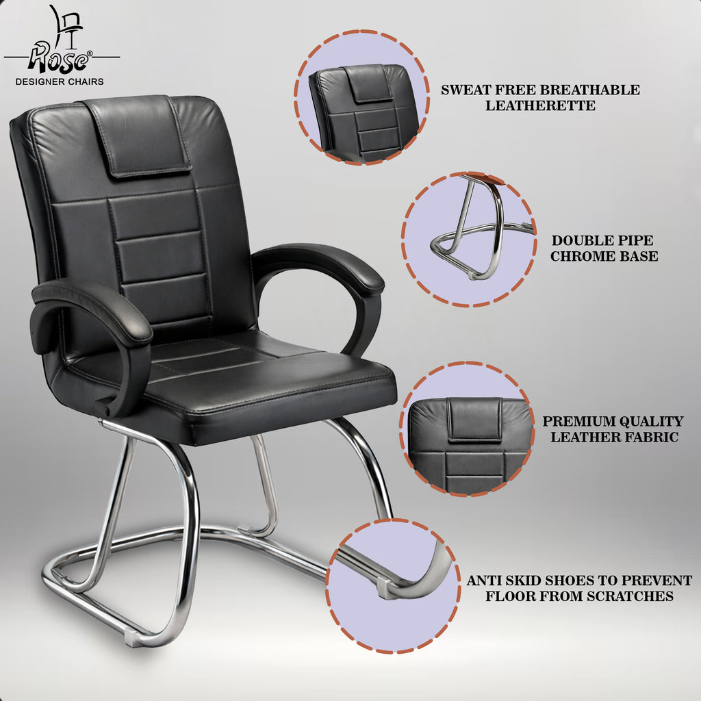 Regalix Exeutive Visitor (Black) Chair Set of 1 Features