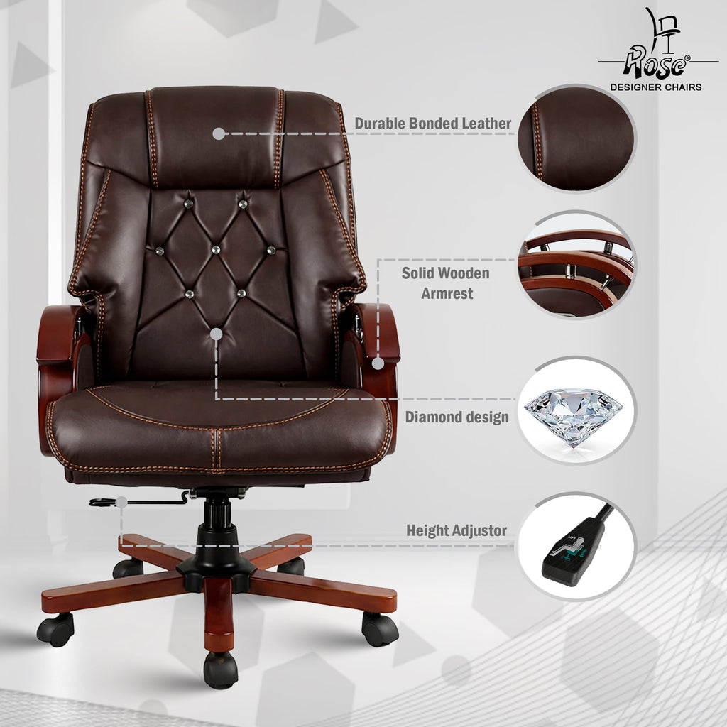 Hulk premium executive office chair brown set of 1 features