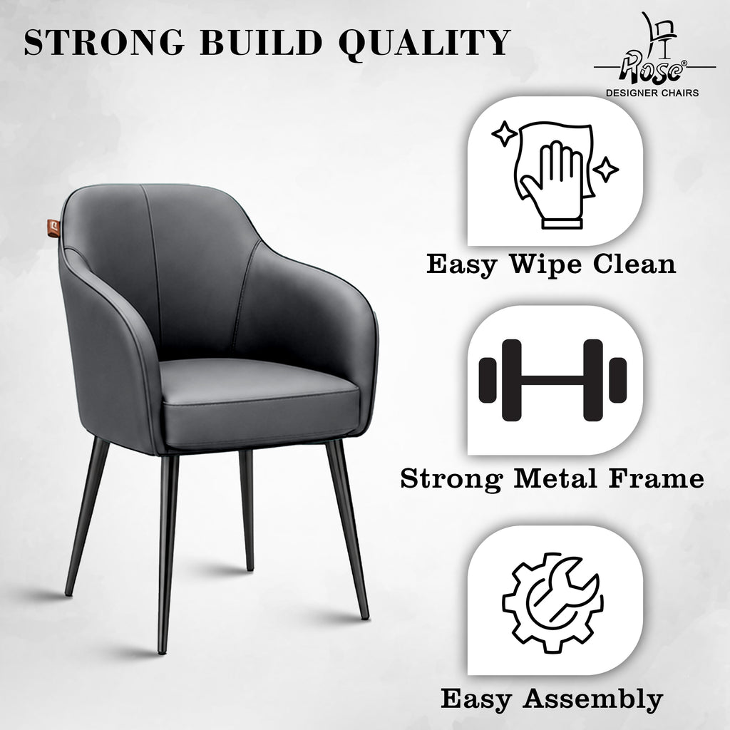 Haze Faux Leather Chair(Slate Gray) Set of 4 Features 2