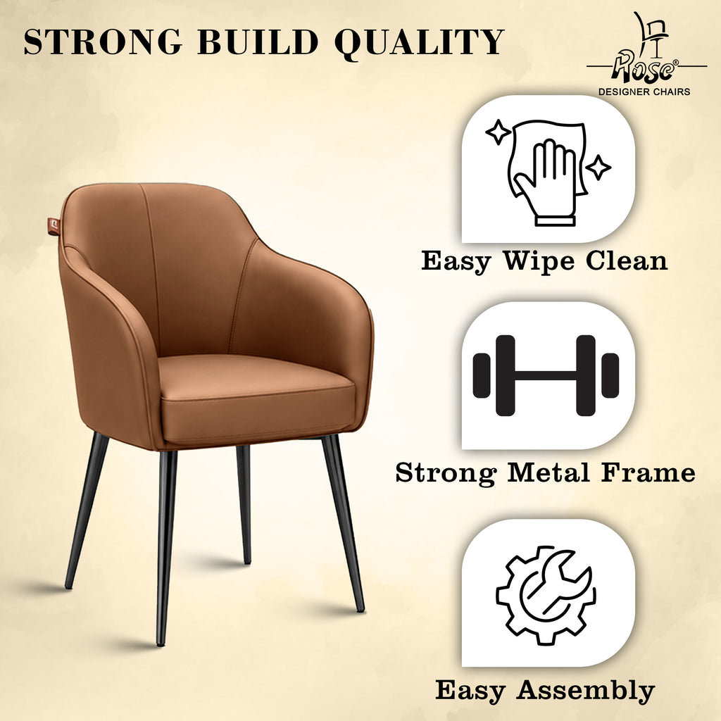 Haze Faux Leather Chair( Caramel Brown) Set of 4 Features 2