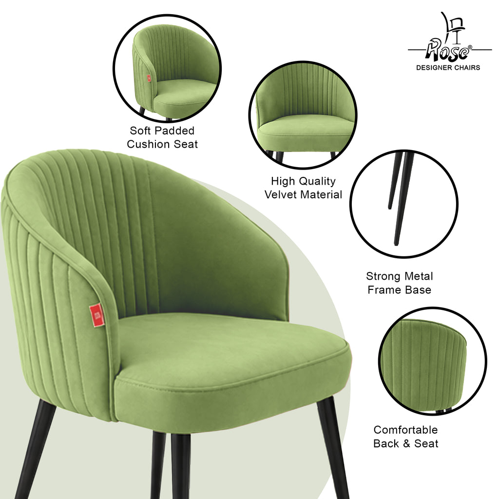Noor Valvet Arm Dining Chair(Turqouise Green) Set of 2 Features