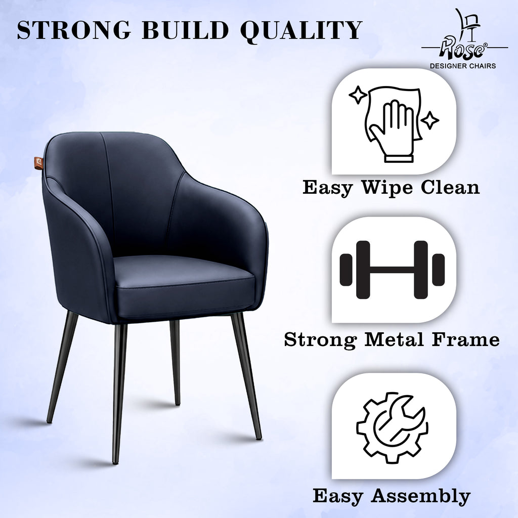 Haze Faux Leather Chair(Denim  Blue) Set of 4 Features 2