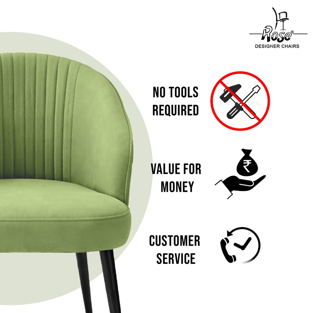 Noor Valvet Arm Dining Chair(Turqouise Green) Set of 2 Service