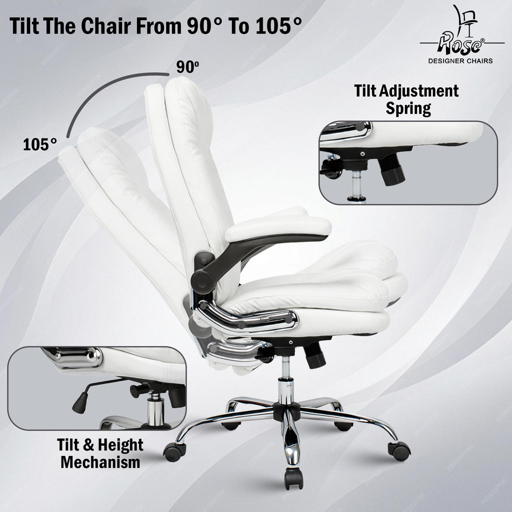 Director Faux leather Chair White  Set of 1 Features 2