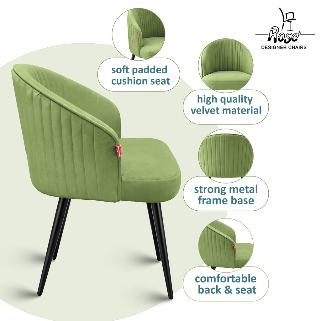Noor Valvet Arm Dining Chair(Turqouise Green) Set of 2 Features 2