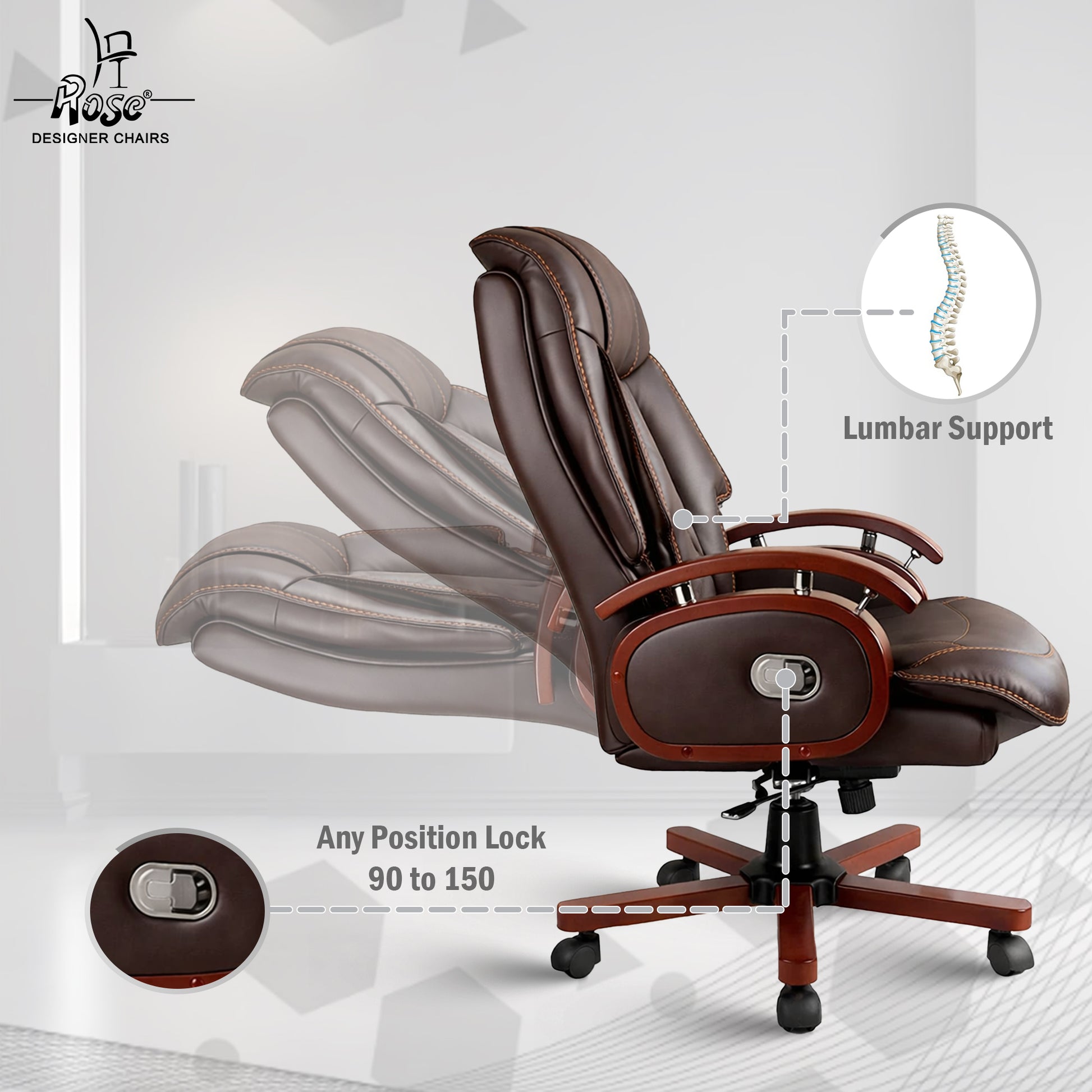 Hulk premium executive office chair brown set of 1 features 4