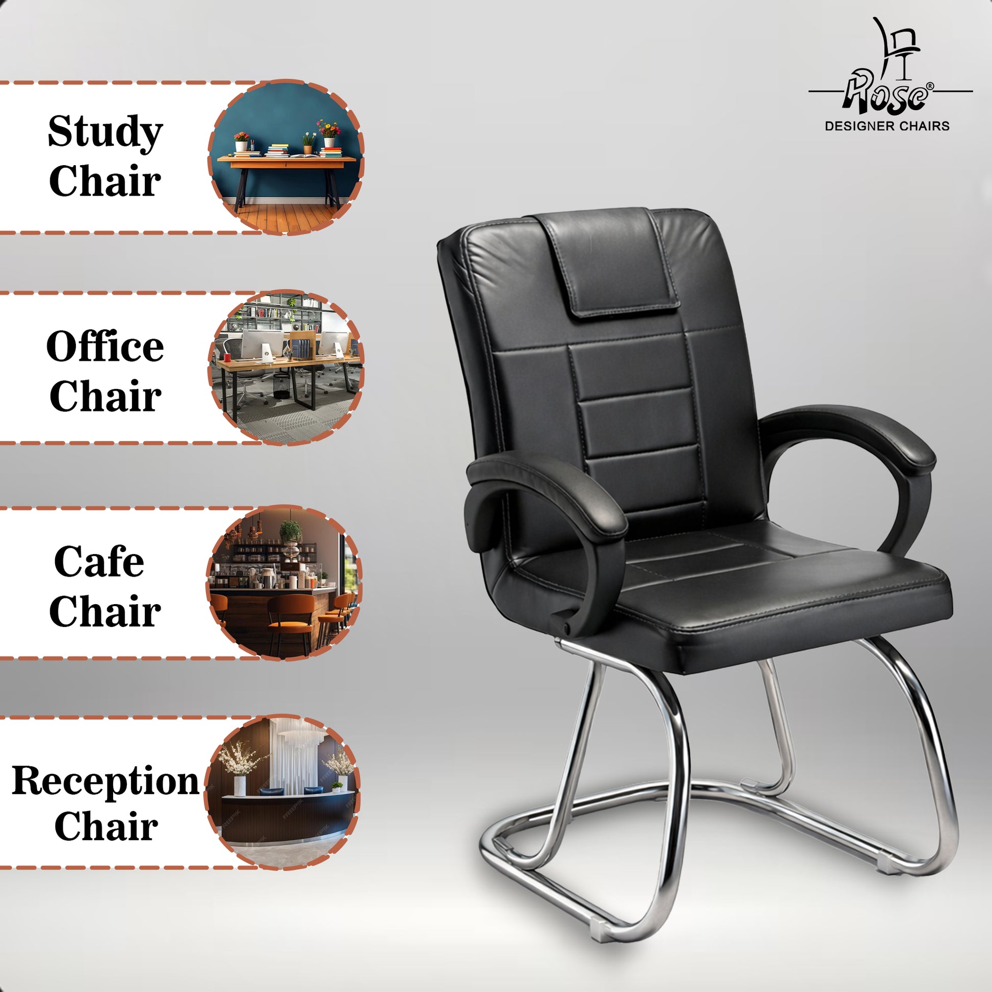 Regalix Exeutive Visitor (Black) Chair Set of 1 Features 2
