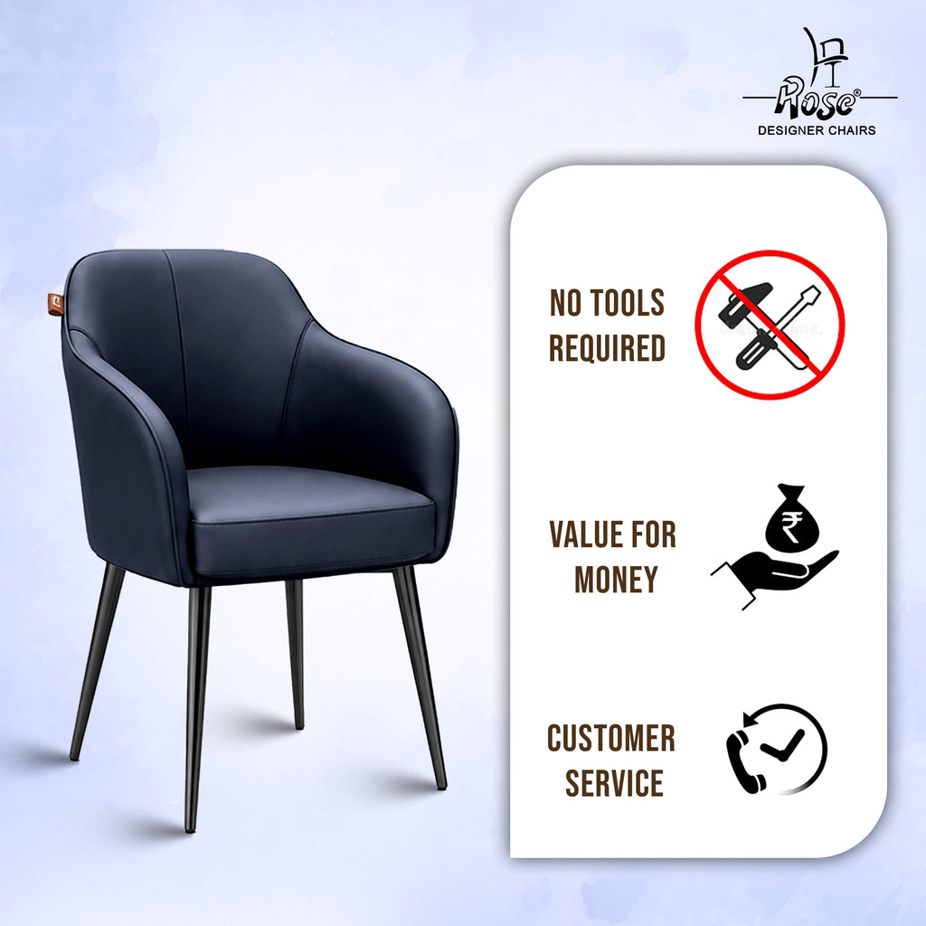 Haze Faux Leather Chair(Denim  Blue) Set of 4 Service