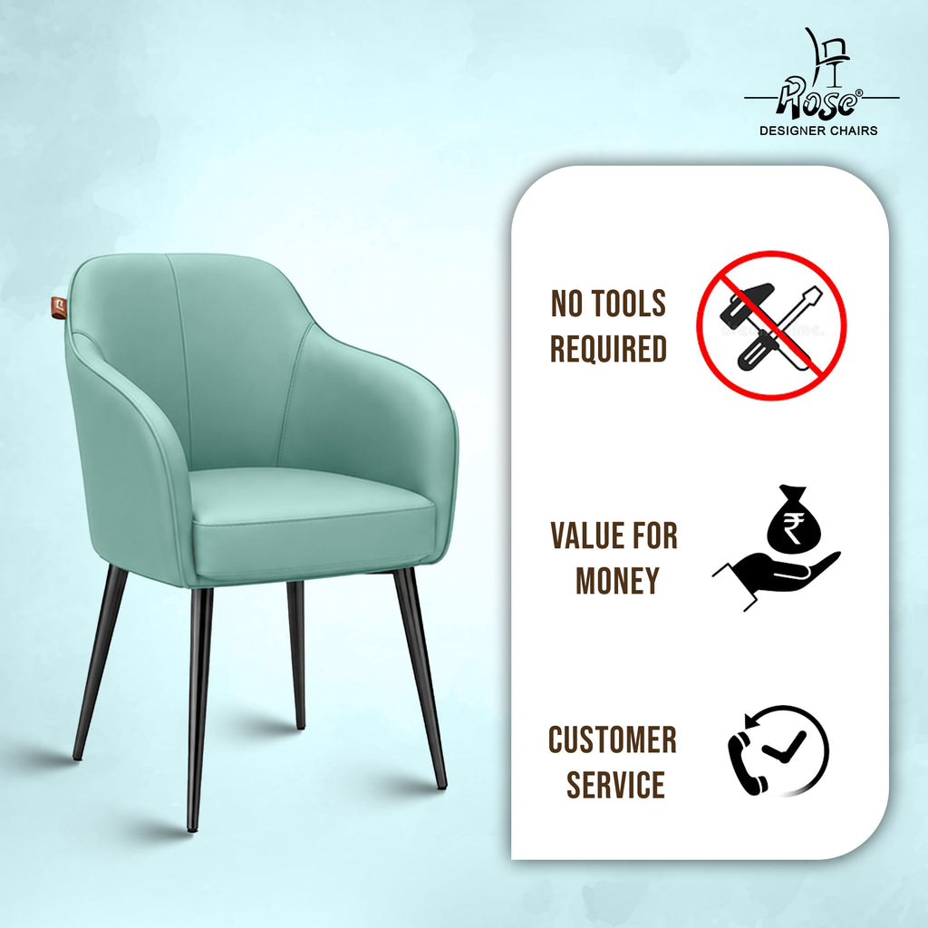 Haze Faux Leather Chair(Sky Blue) Set of 1 Service