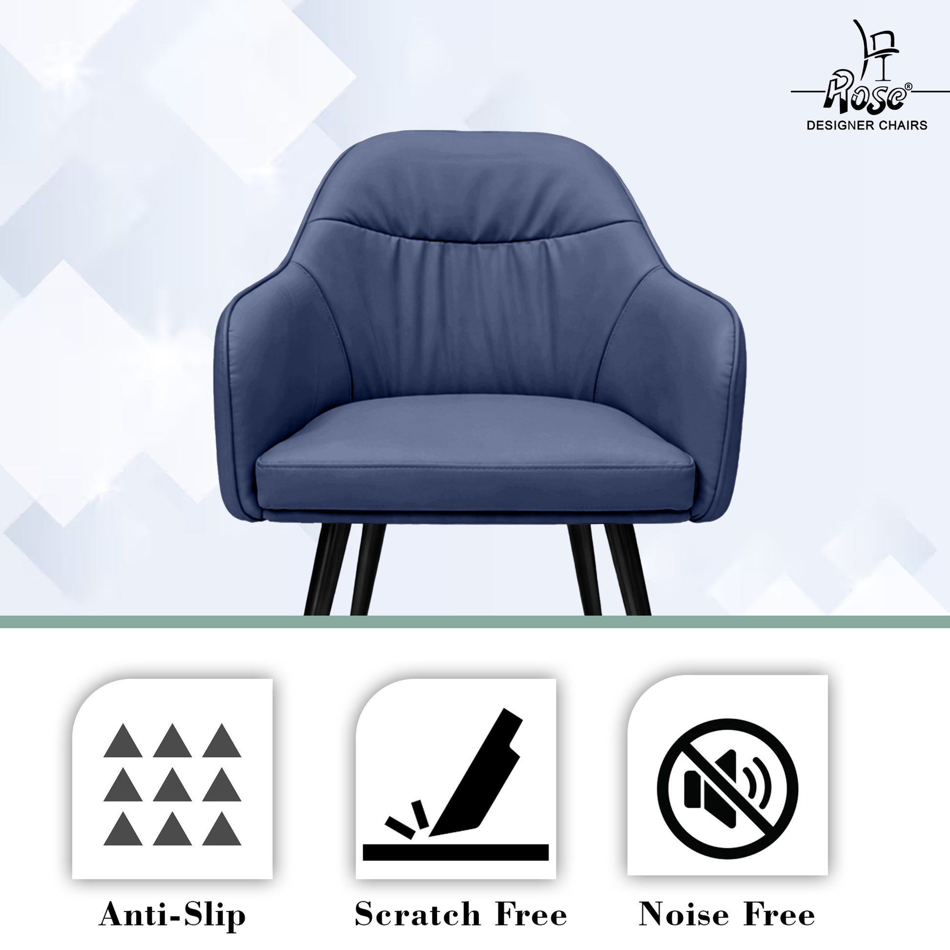 Mack Faux Leather Chair(Denim Blue) Set of 2 Features 3