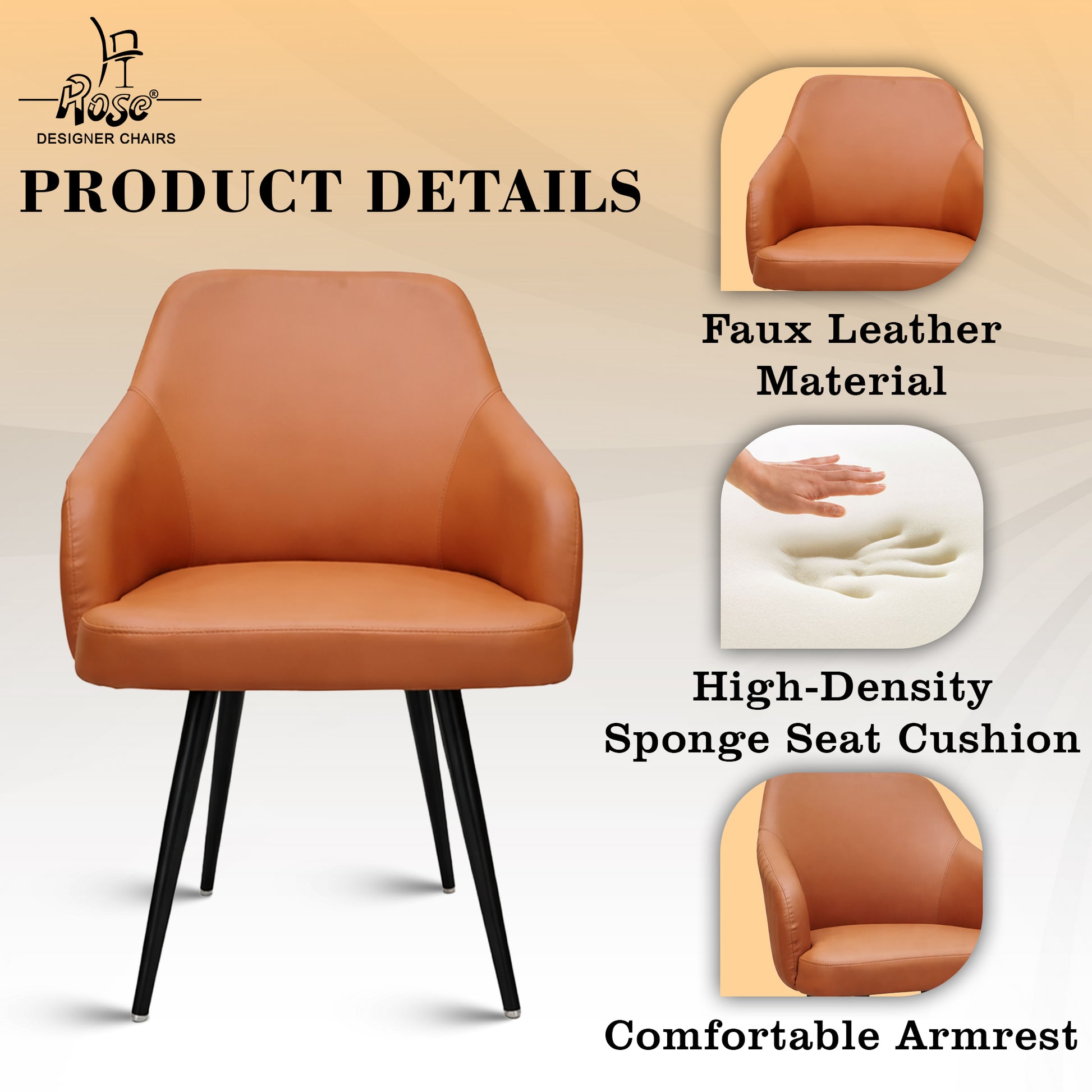 Valencia leather dining chair set of 2 features