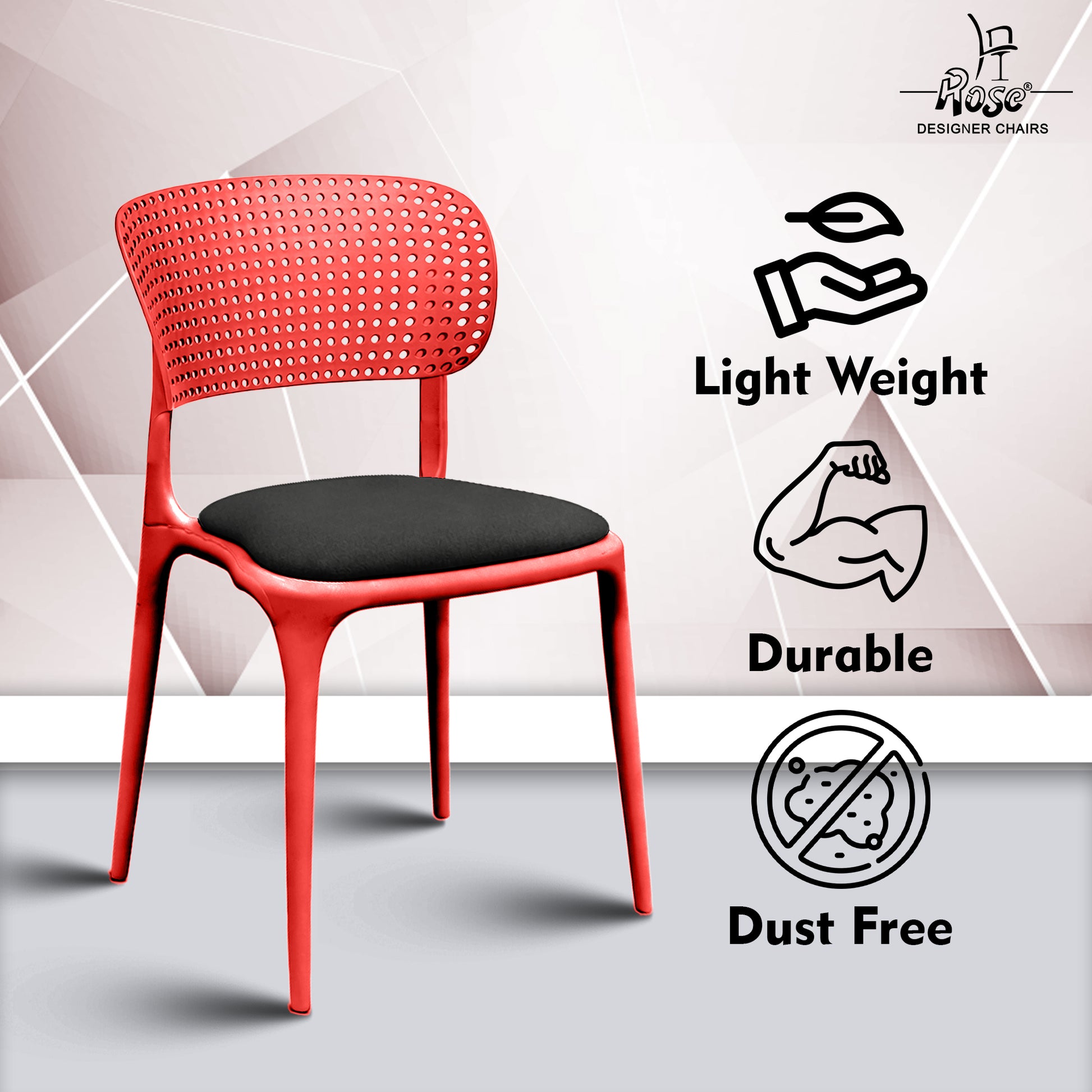 Evaa red cushion black set of 2 features