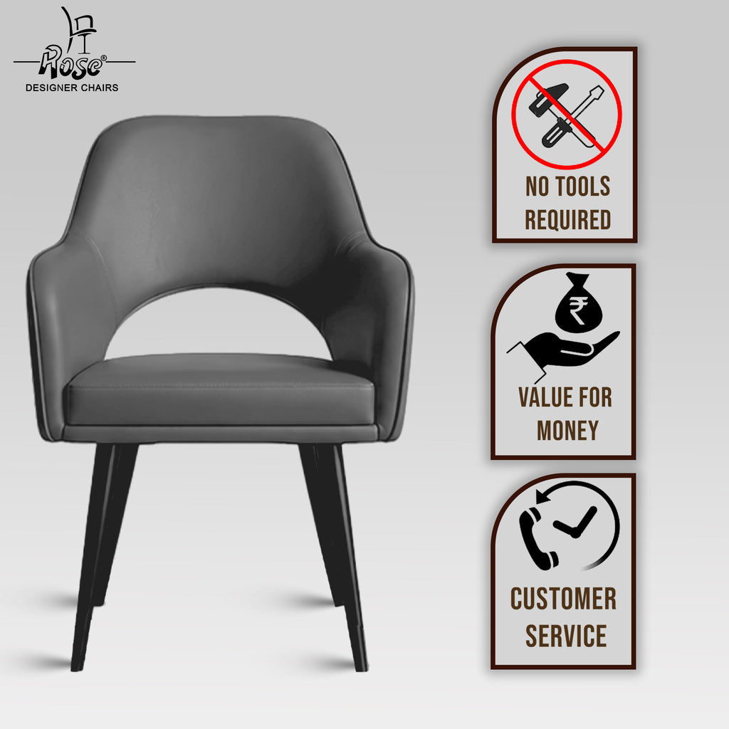 Yuri Faux Leather Chair Slatey (Gray)Set of 1 Service