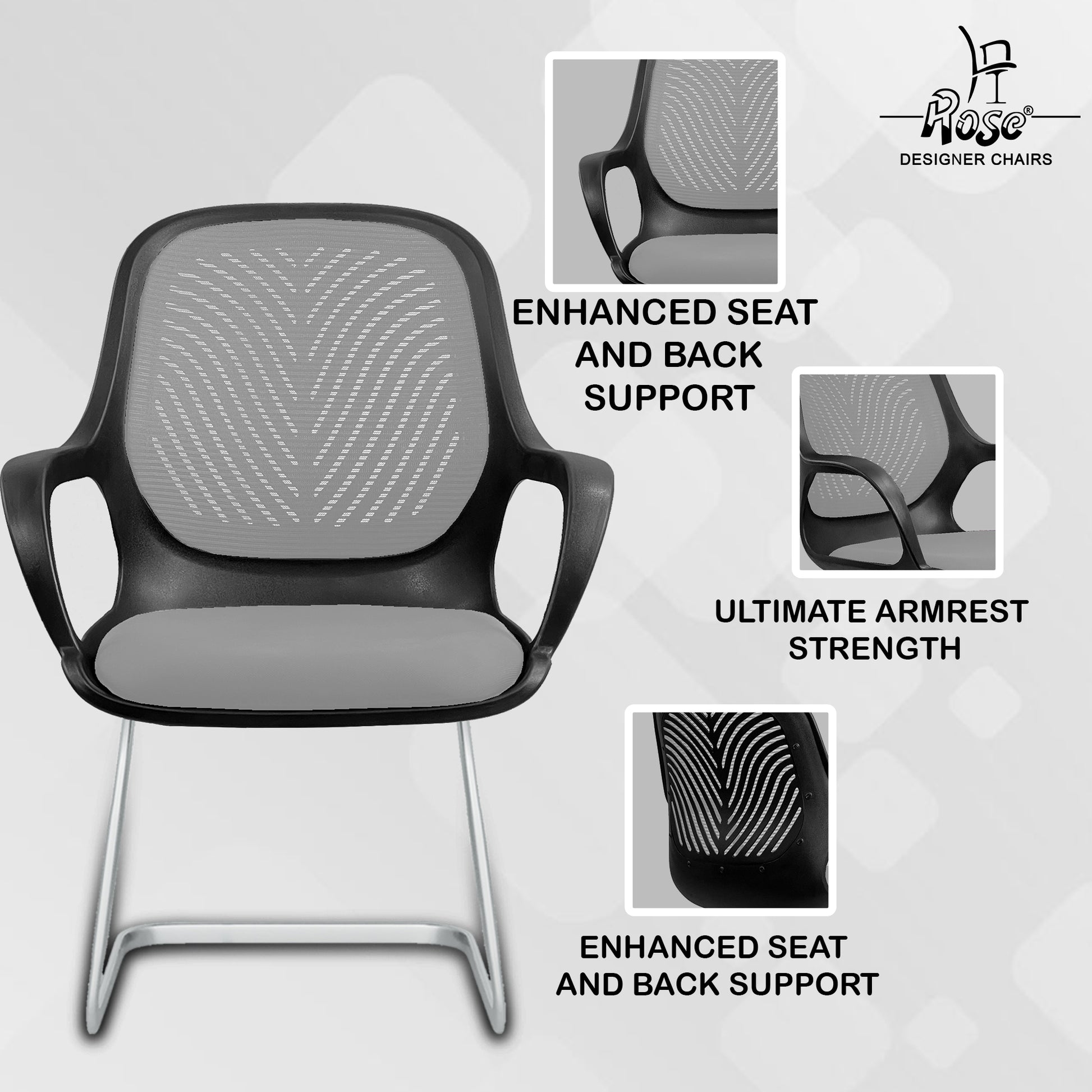 Zaria gray and black vistar chair featurs