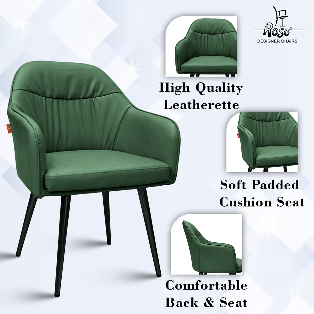 Mack Faux Leather Chair(Pine Green) Set of 4 Features