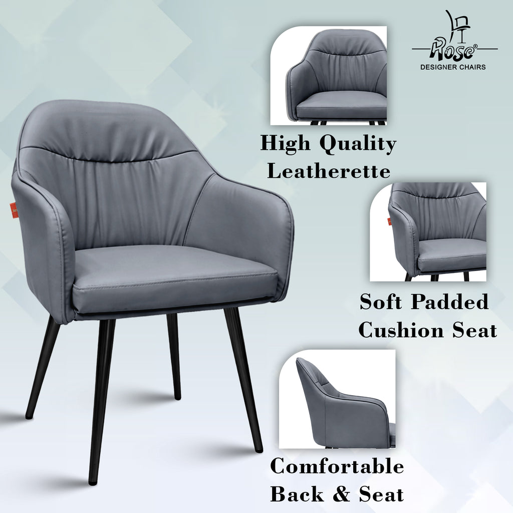 Mack Faux Leather Chair(Slate Gray) Set of 2 Features