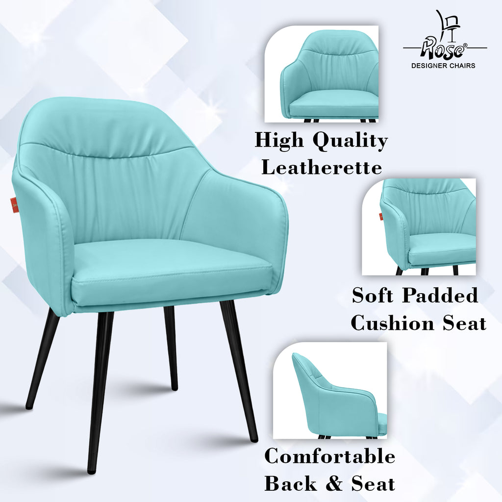 Mack Faux Leather Chair(Sky Blue) Set of 1 Features