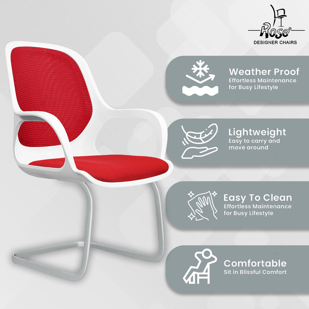 Zaria red  and white vistar chair features 2