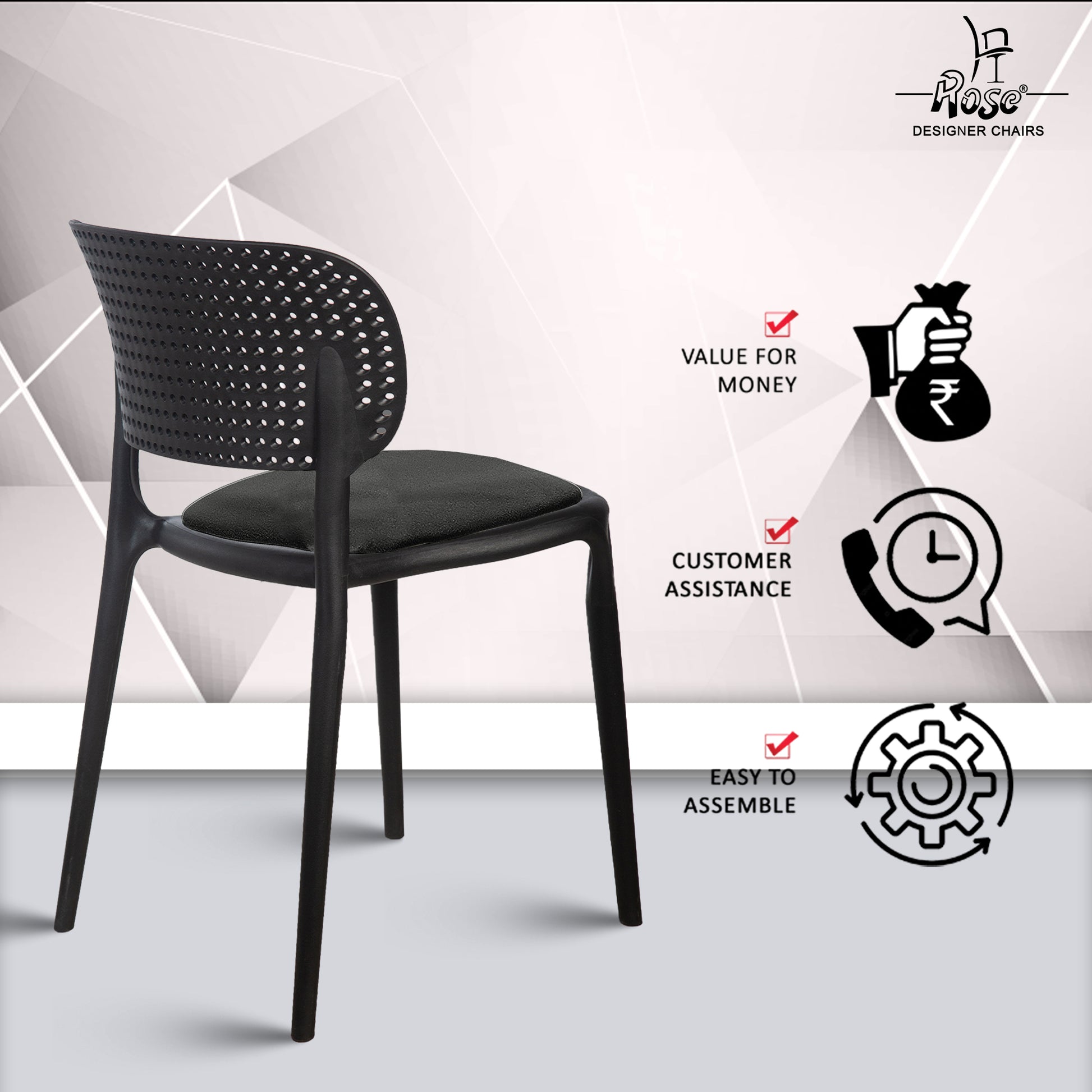 Evaa black cushion(black) set 4 service 2