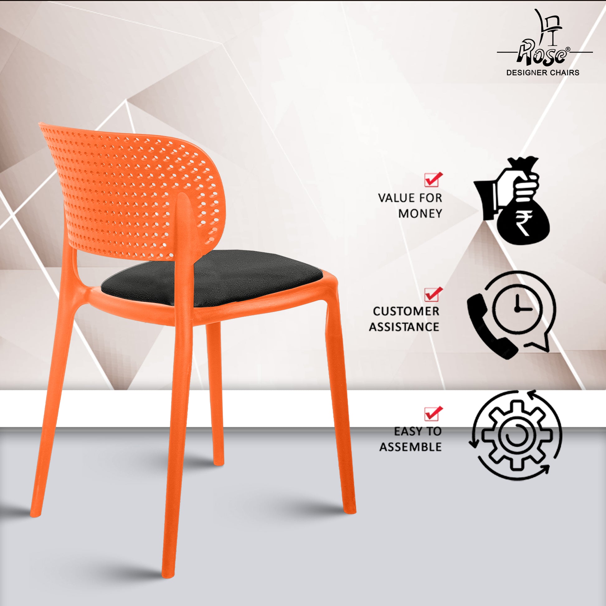 Evaa orange cushion black set of 2 service 2