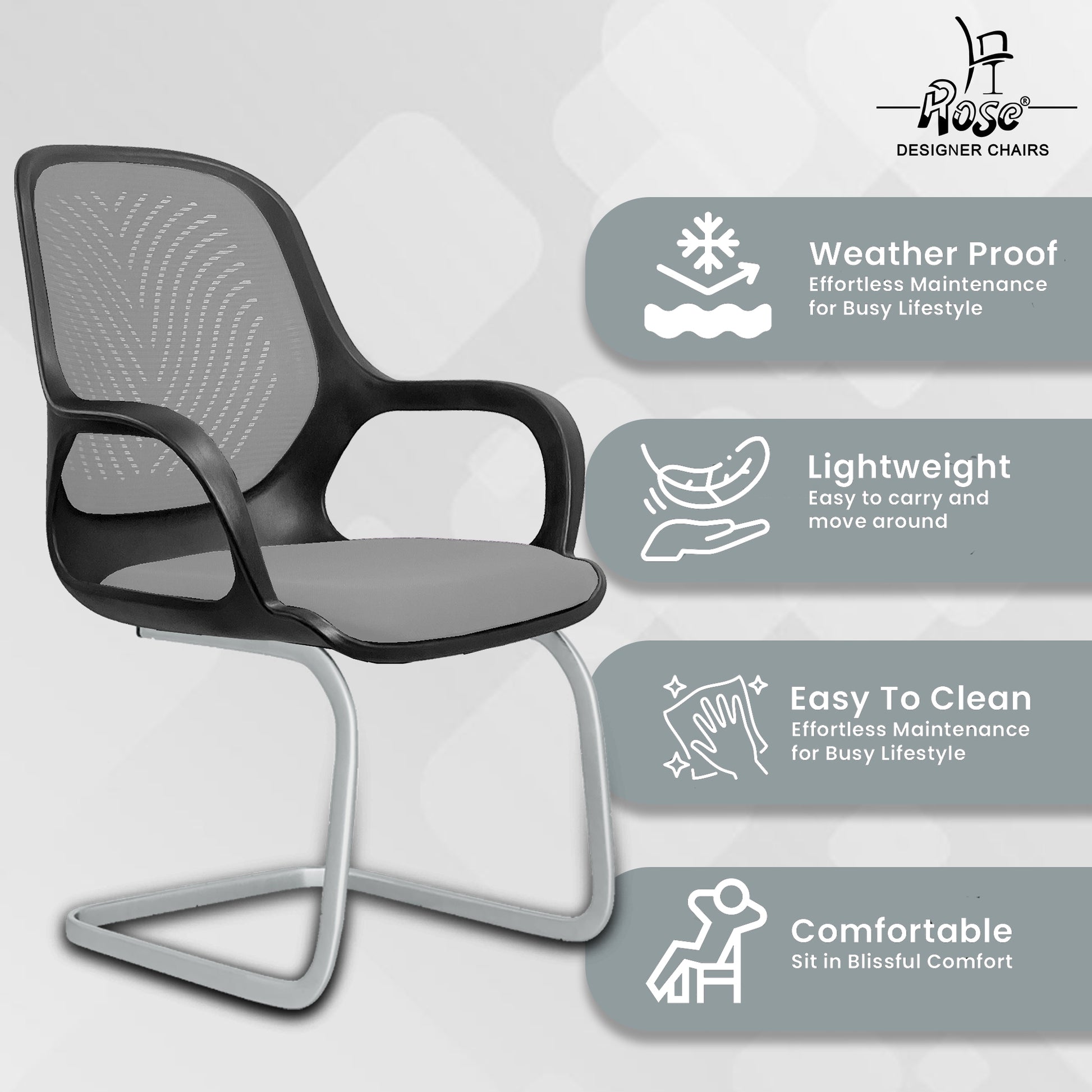 Zaria gray and black vistar chair featurs 2