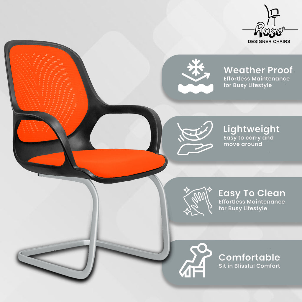 Zaria orang and black vistar chair features 2