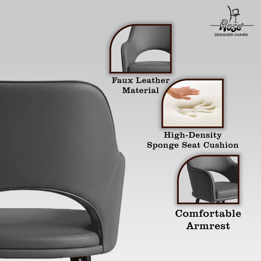 Yuri Faux Leather Chair Slatey (Gray)Set of 2 Features