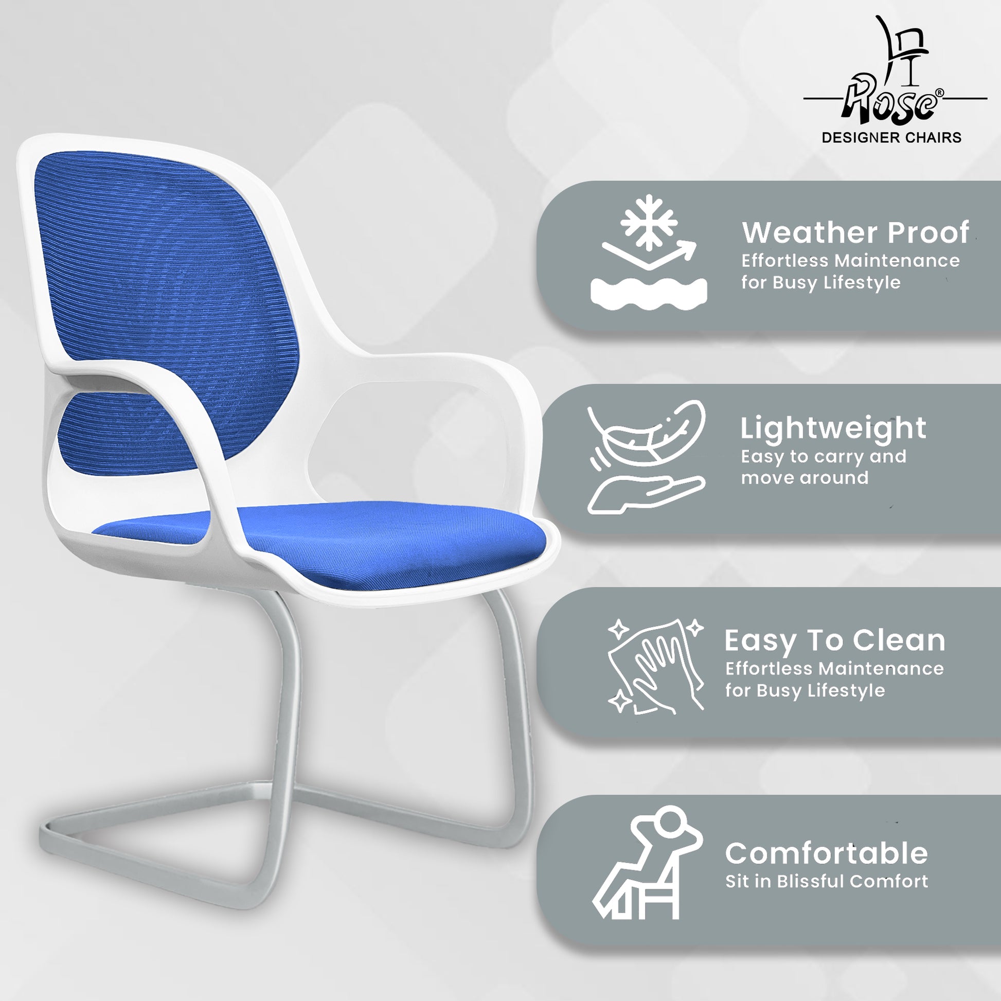 Zaria blue and white vistar chair features 2
