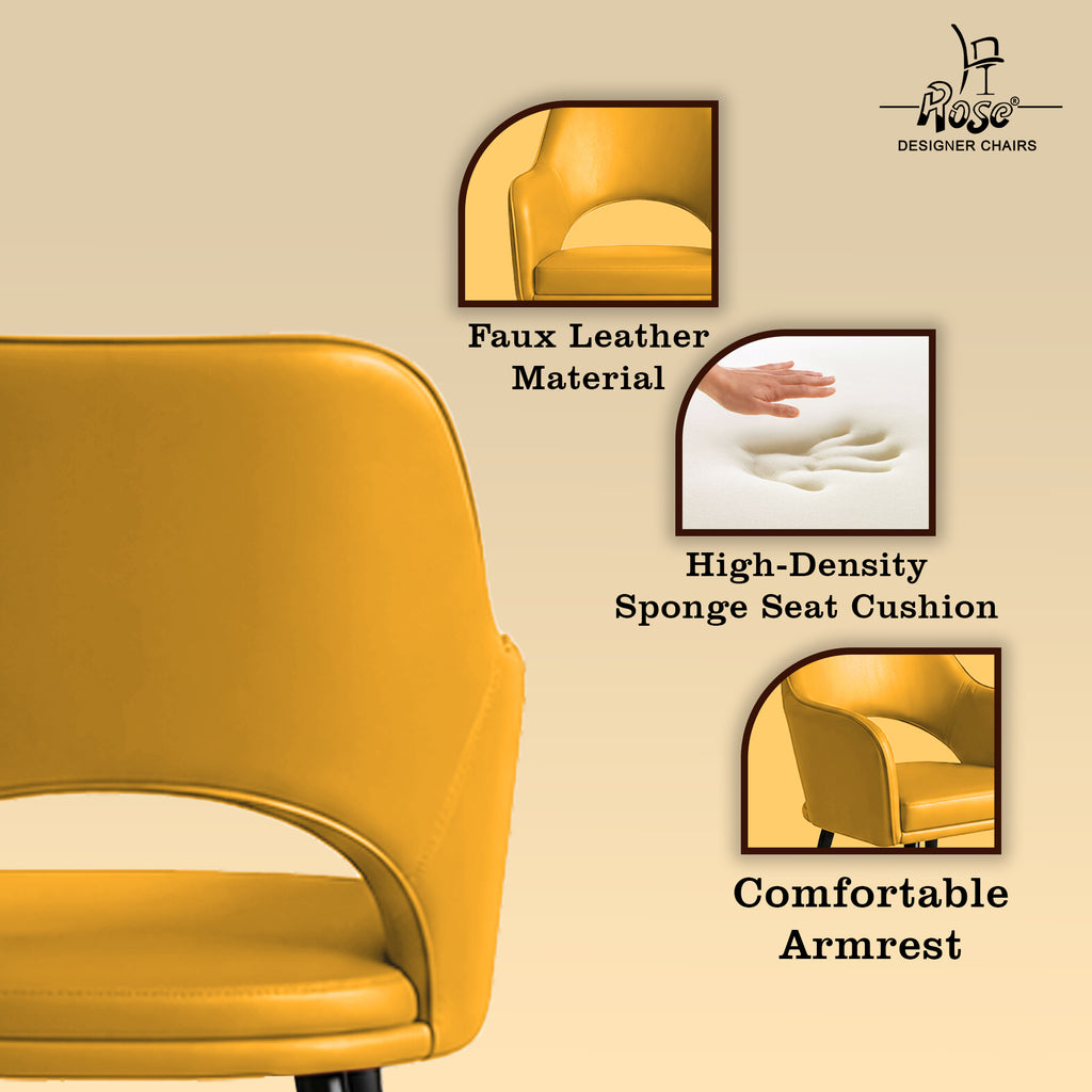 Yuri Faux Leather Chair Honey (Yellow)Set of 1 Features