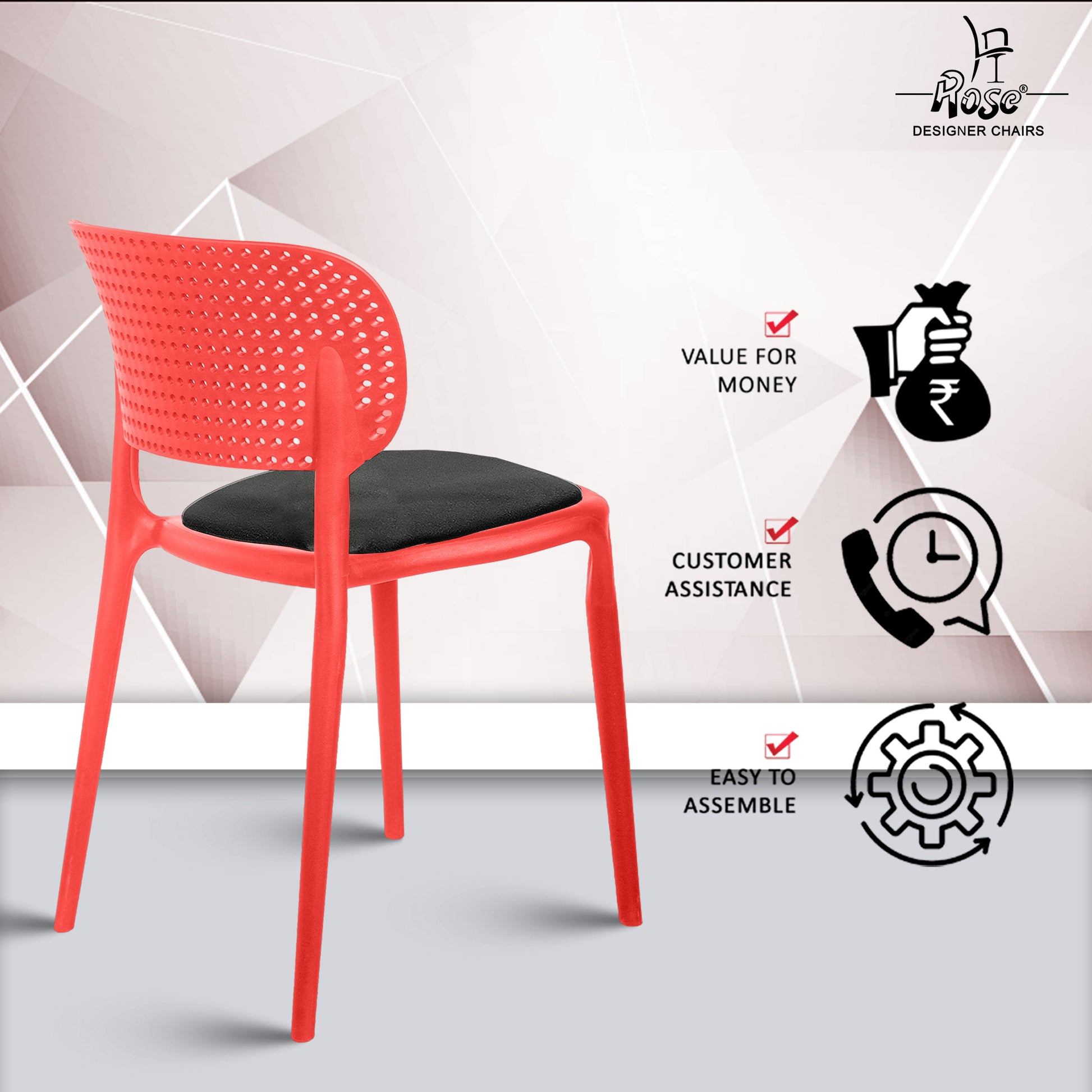 Evaa red cushion black set of 2 service 2