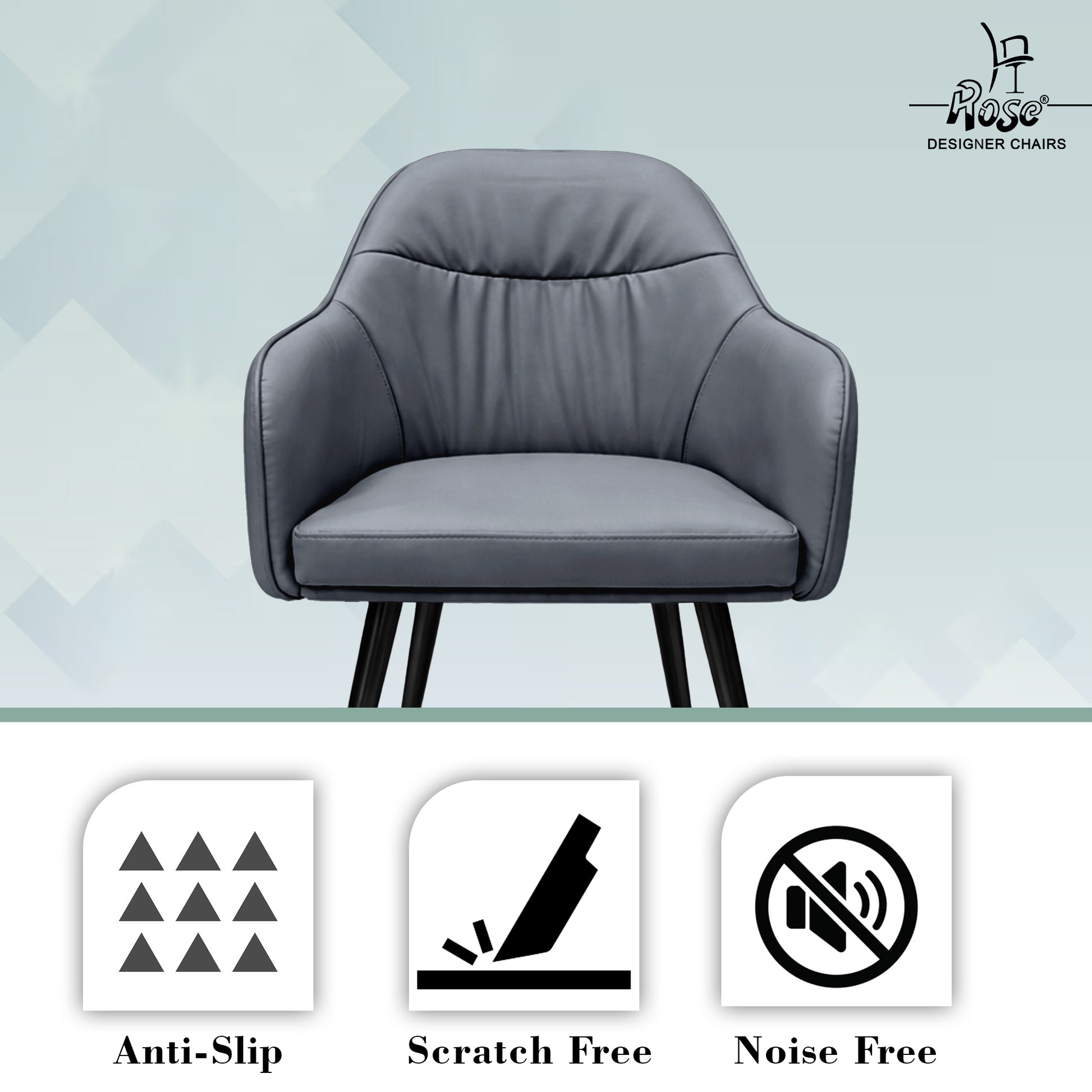 Mack Faux Leather Chair(Slate Gray) Set of 2 Features 3