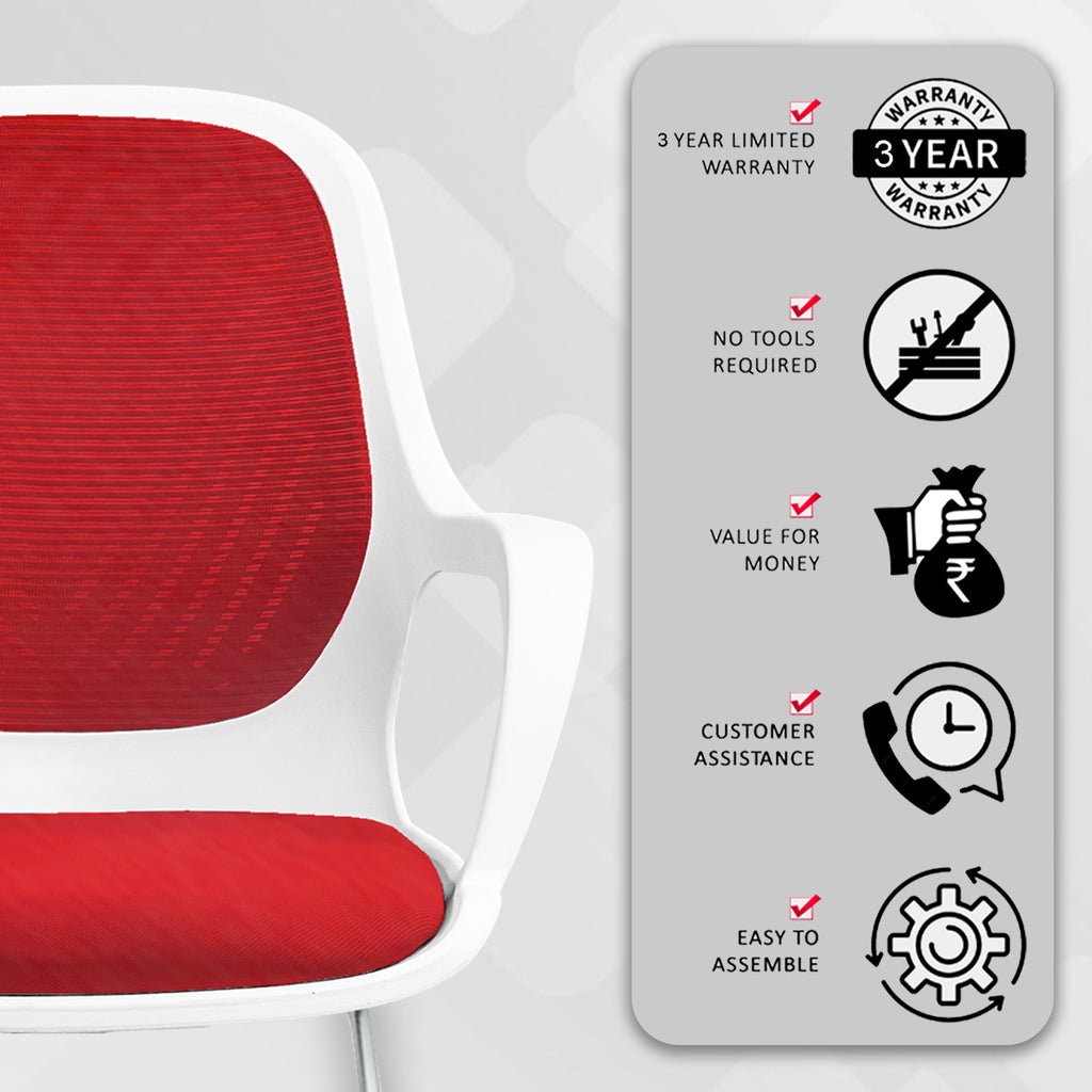 Zaria red  and white vistar chair service img