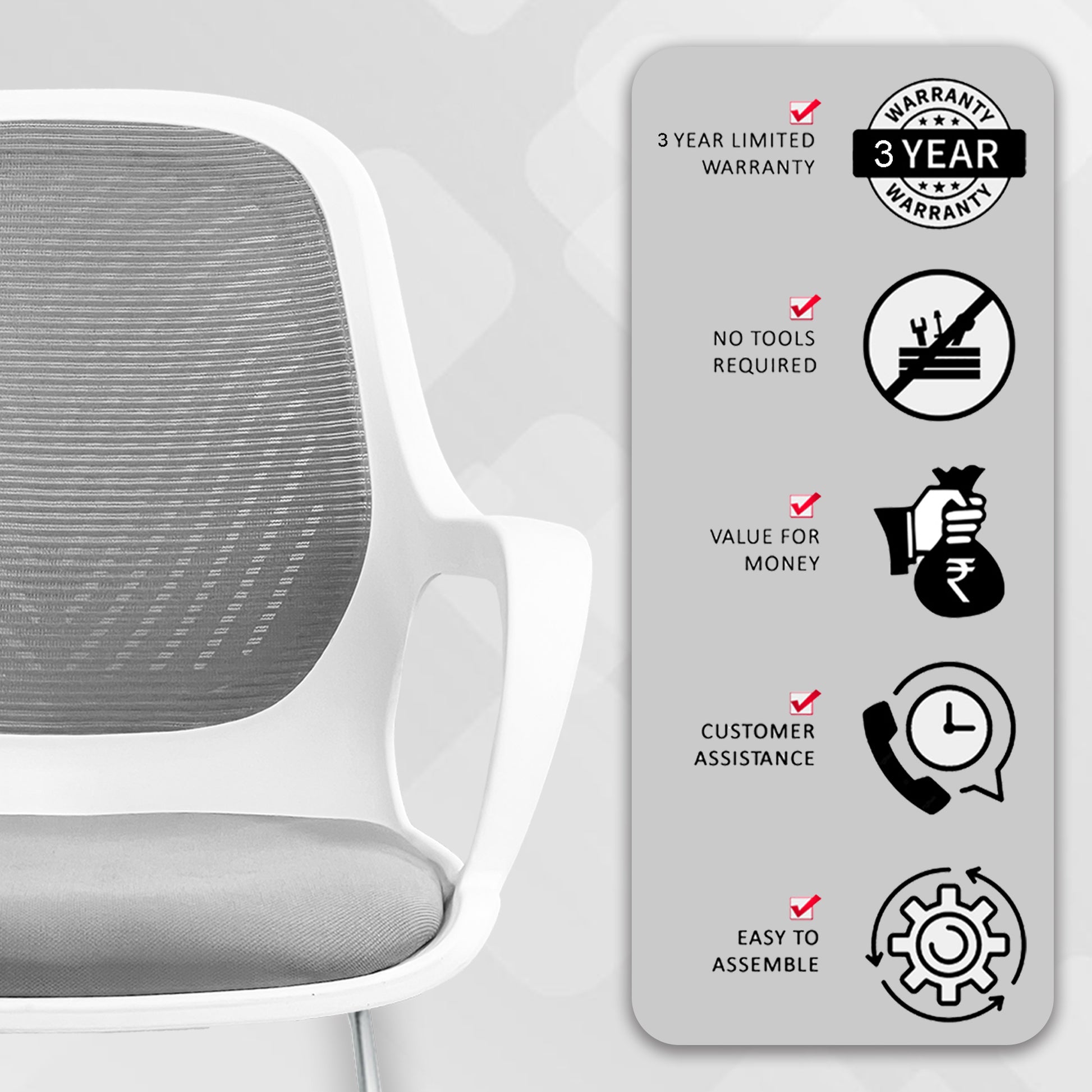 Zaria gray  and white vistar chair service img