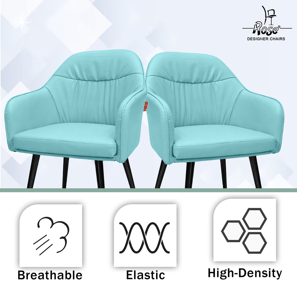 Mack Faux Leather Chair(Sky Blue) Set of 4 Features 2