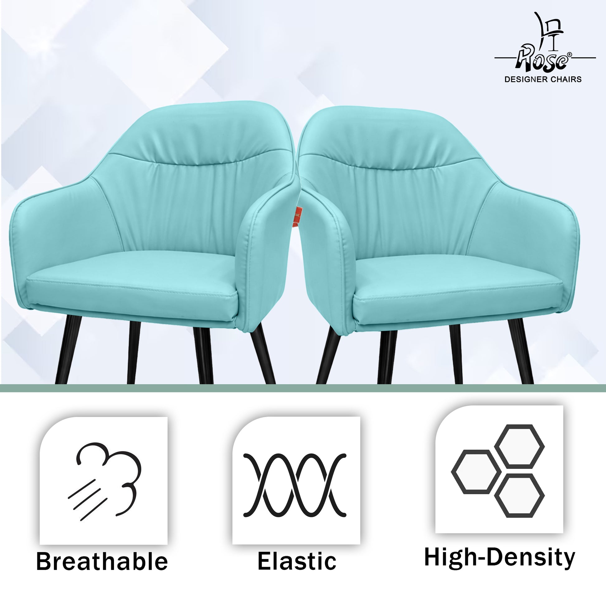 Mack Faux Leather Chair(Sky Blue) Set of 4 Features 2