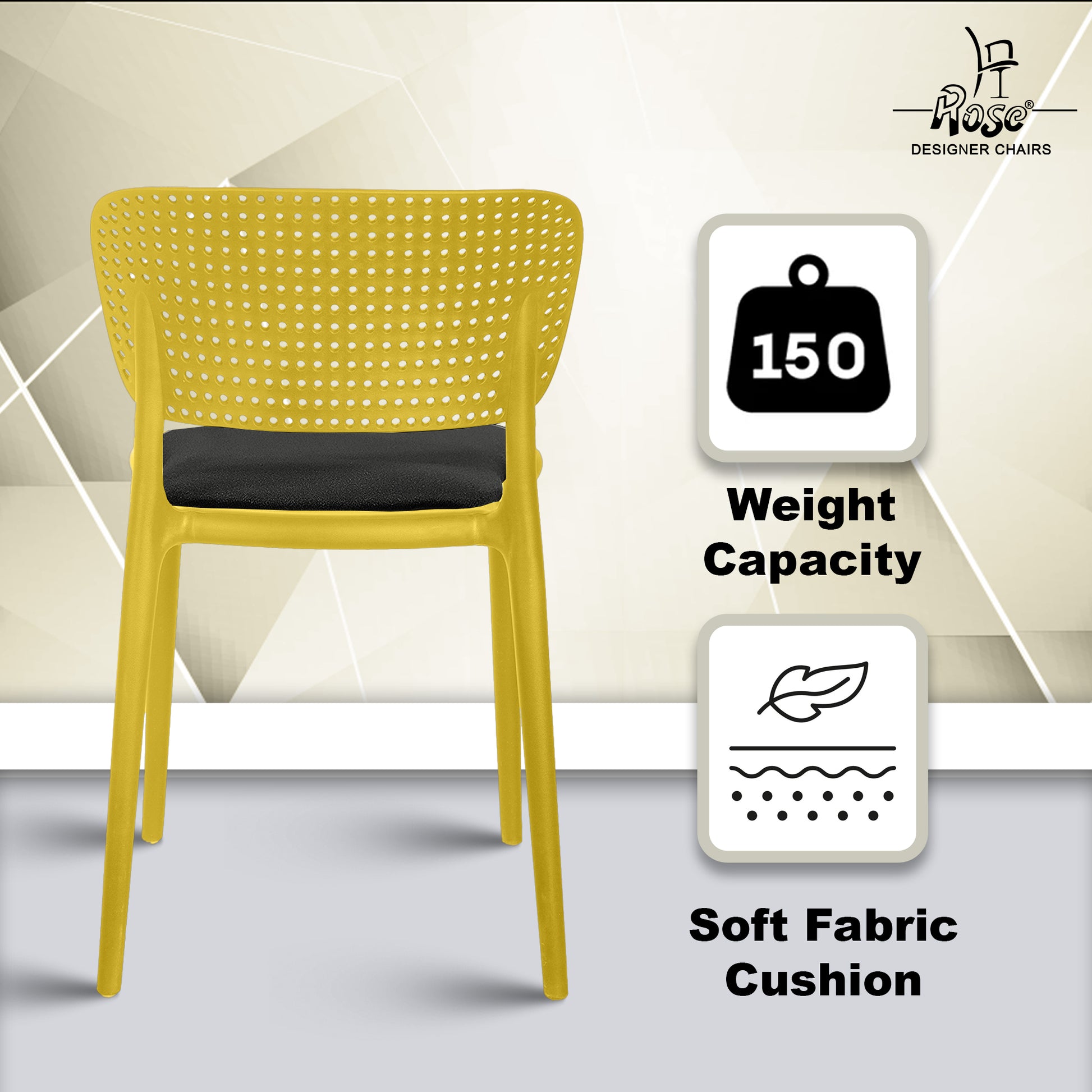 Evaa yellow cushion black set of 4 features 2