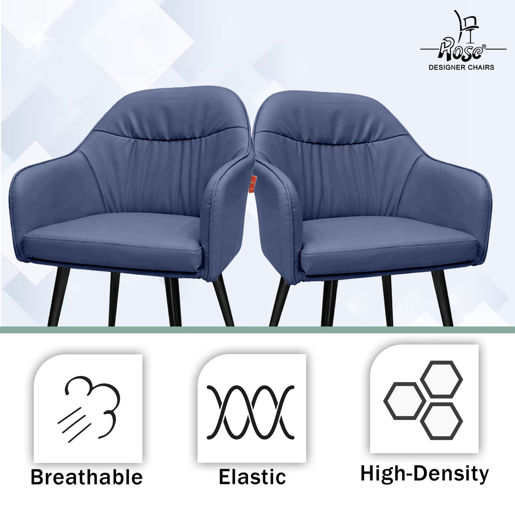 Mack Faux Leather Chair(Denim Blue) Set of 2 Features 2