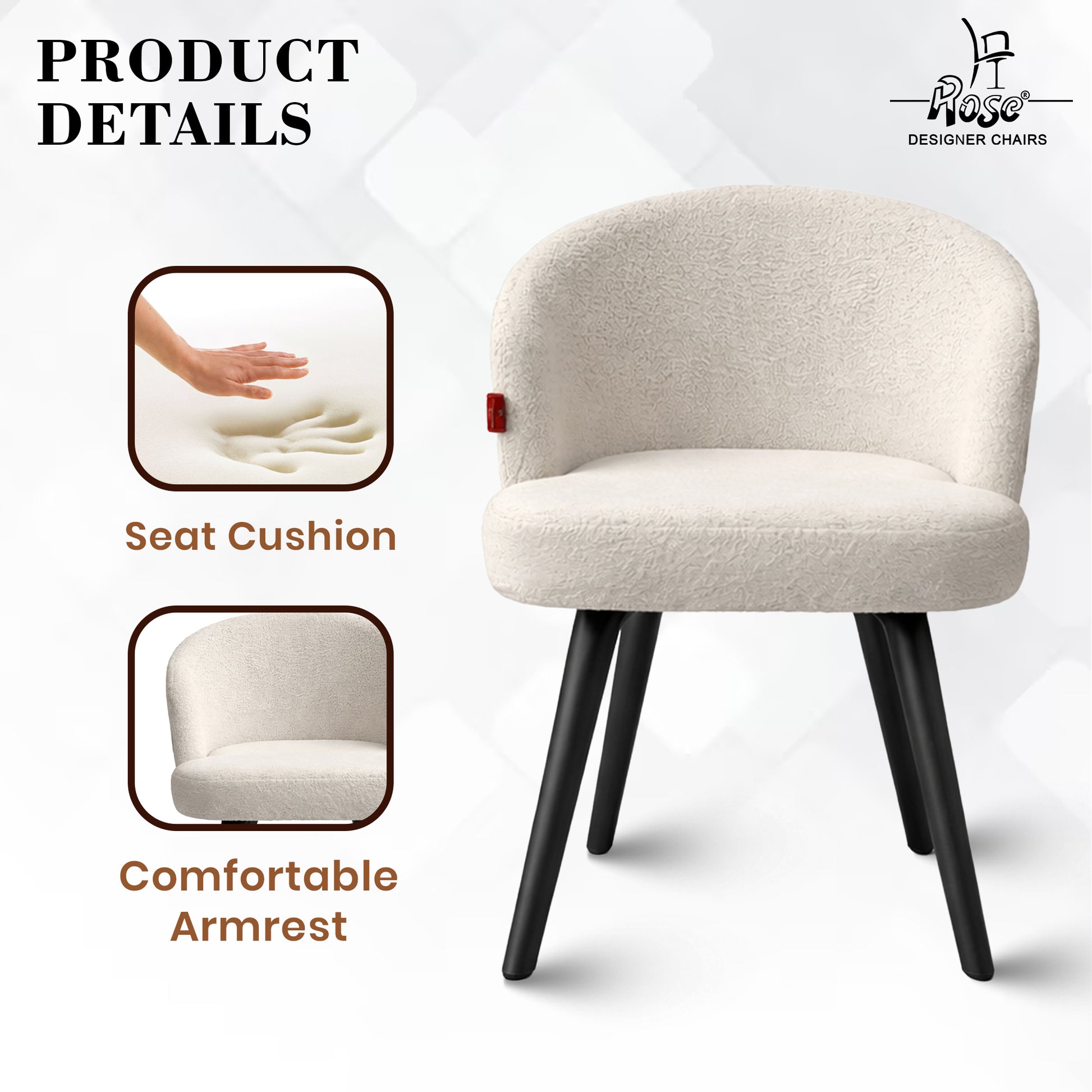 Aira  designer velvet dining chair set 4 features 2